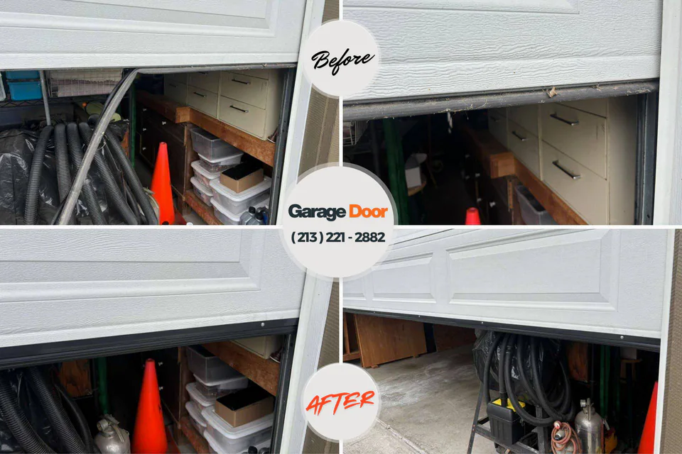 Before and after: garage door repair Midland, PA